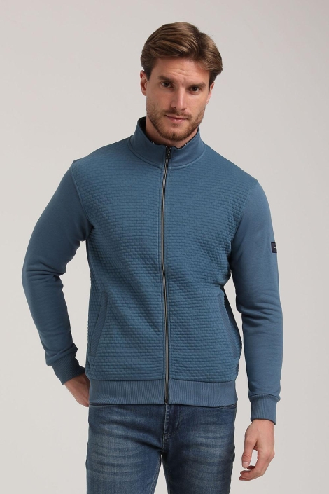 Gabbiano blauwe heren vest | Model vooraanzicht