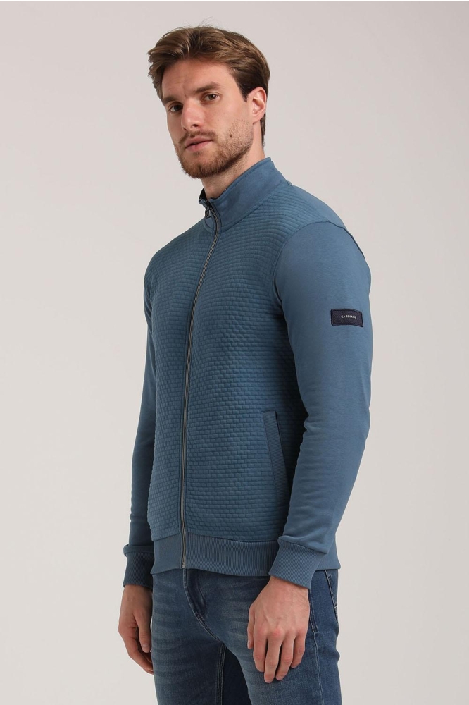 Gabbiano blauwe heren vest | Model zijaanzicht