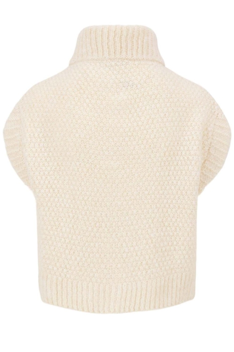 Zusss ecru dames gilet | Achteraanzicht