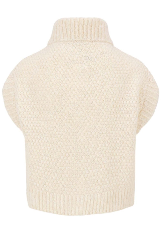 Zusss ecru dames gilet | Achteraanzicht
