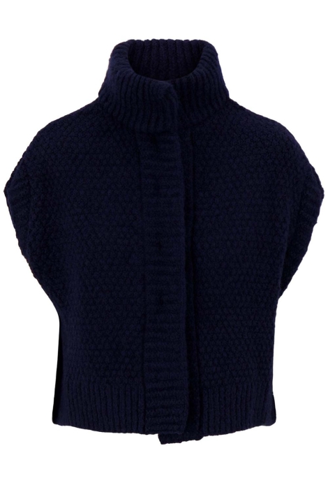 Zusss blauwe dames gilet | Vooraanzicht