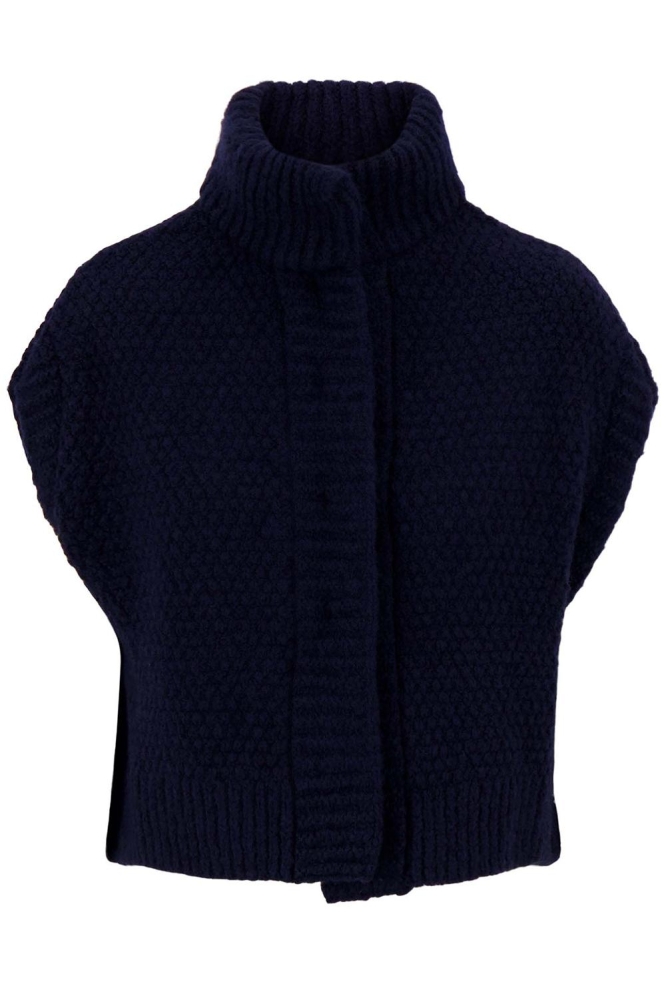 Zusss blauwe dames gilet | Vooraanzicht