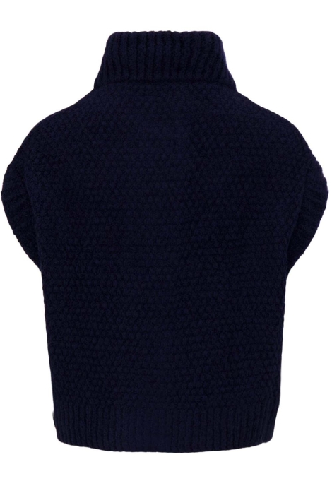 Zusss blauwe dames gilet | Achteraanzicht