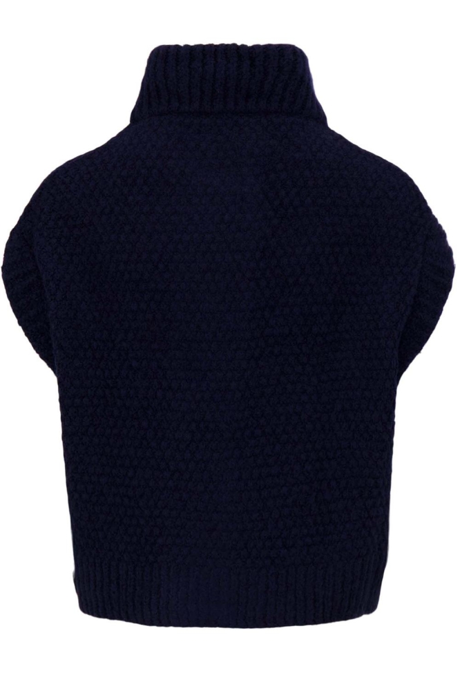 Zusss blauwe dames gilet | Achteraanzicht