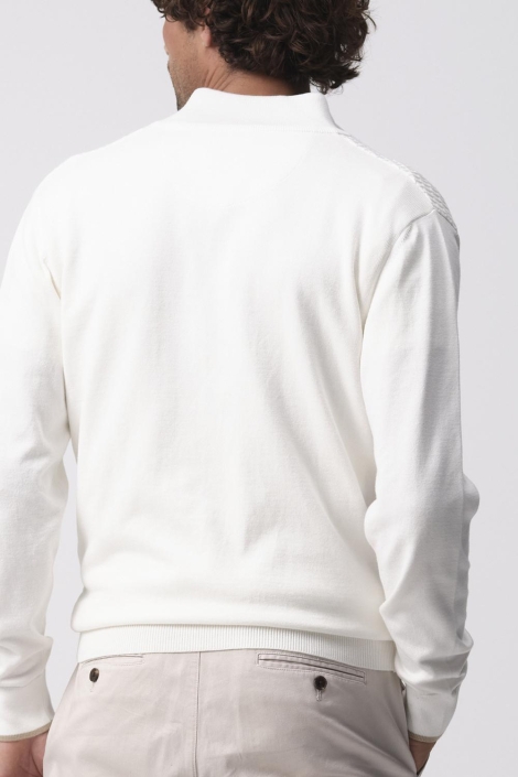 Campbell ecru heren vest | Model achteraanzicht