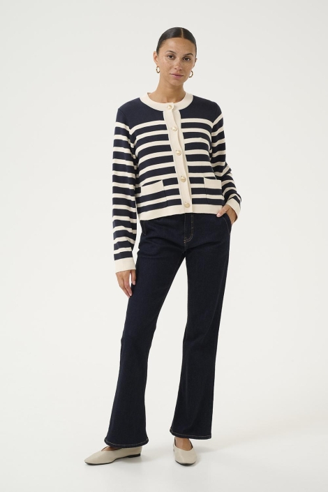 Culture blauwe dames vest | Model