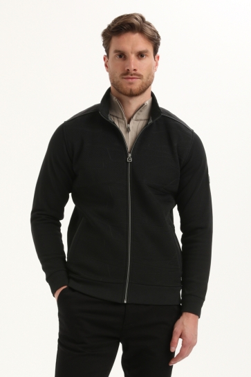 Gabbiano GEOMETRISCH KNITTED PATROON VEST 425745 BLACK