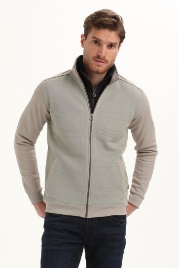 Gabbiano GEOMETRISCH KNITTED PATROON VEST 425745 TAUPE