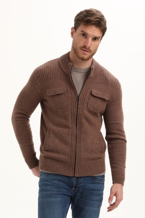 Gabbiano bruine heren vest | Model vooraanzicht