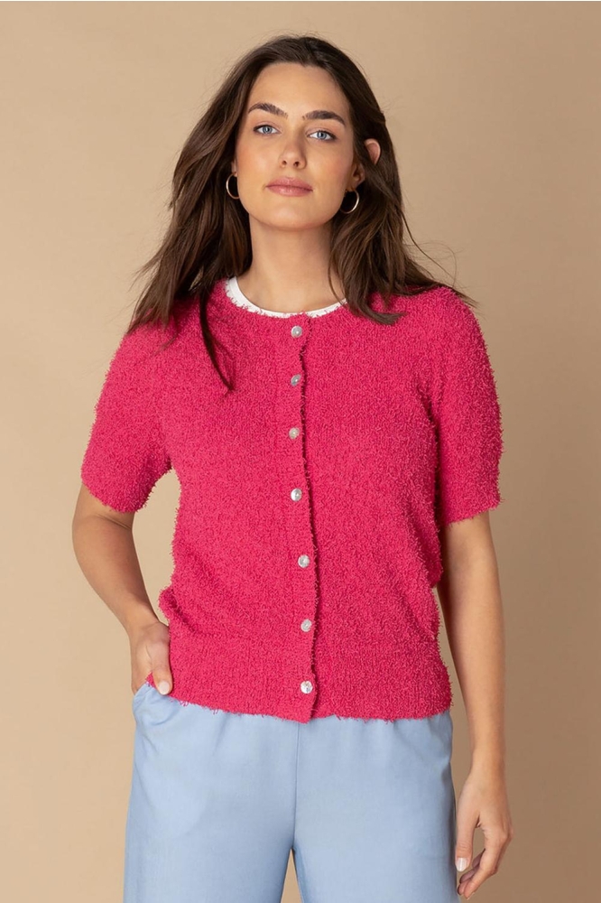 Ivy Beau roze dames vest | Model vooraanzicht