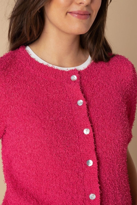 Ivy Beau roze dames vest | Close up