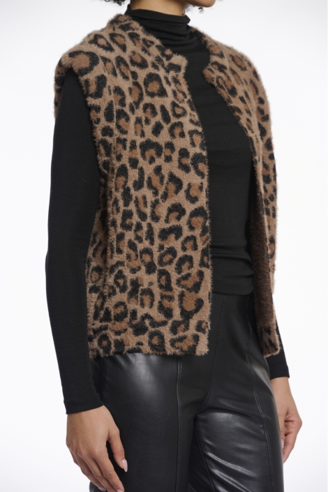 Rino & Pelle camel dames gilet | Close up