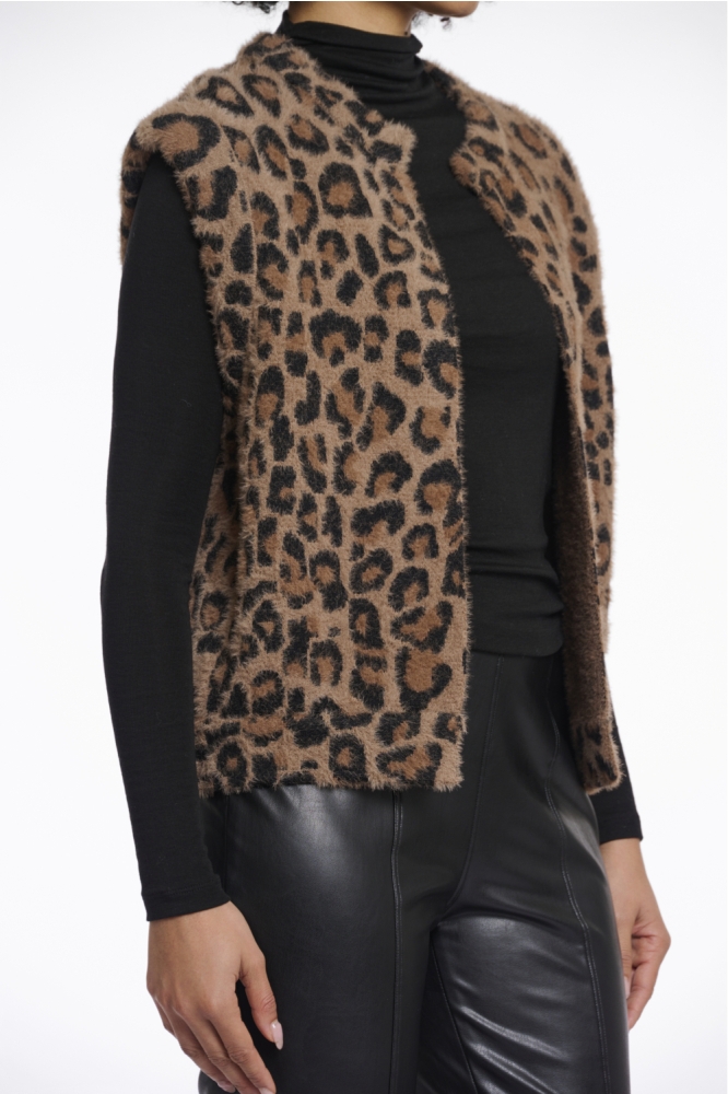 Rino & Pelle camel dames gilet | Close up