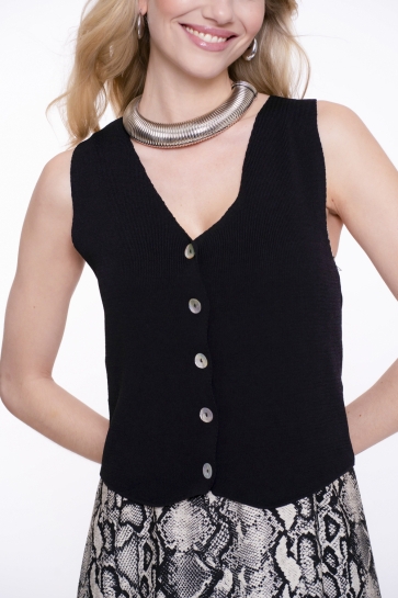 Geisha Vest GEBREID GILET 54338 70 000999 BLACK