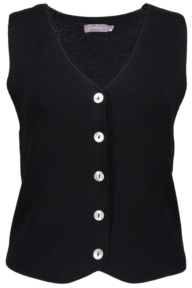 Geisha zwarte dames gilet | Vooraanzicht