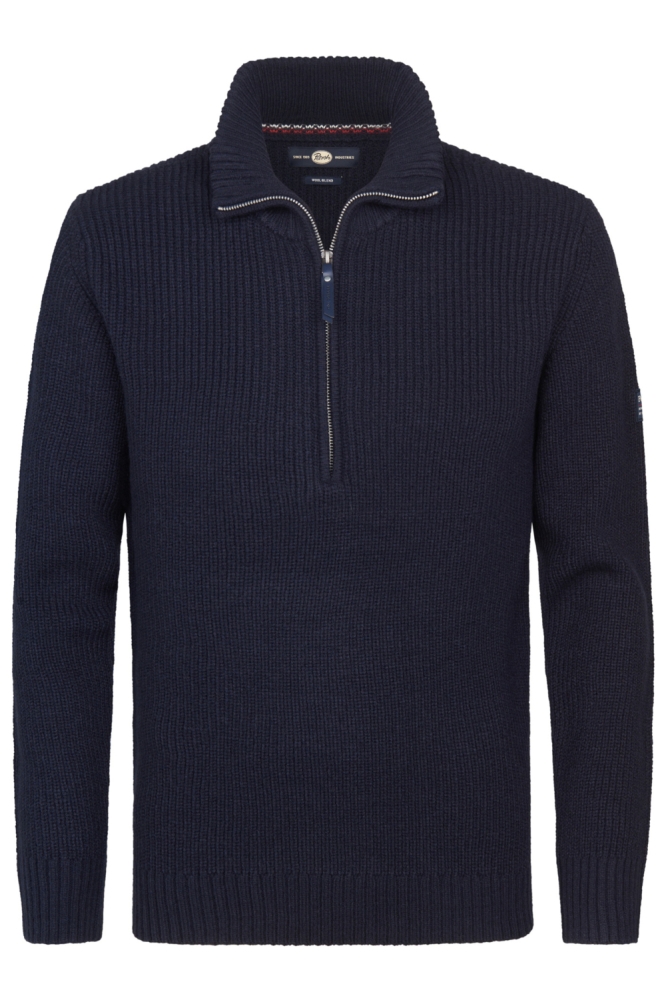 Petrol Industries blauwe heren trui | Vooraanzicht