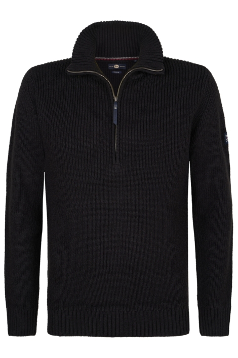 Petrol Industries zwarte heren trui | Vooraanzicht