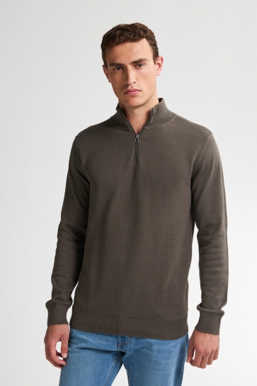 Petrol Industries Trui KNITTED HALF ZIP SWEATER AUGUSTA M 3050 KWC212 9066 Beluga