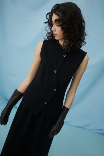 Vila Vest VINEVERA S/L VEST 14111064 BLACK BEAUTY