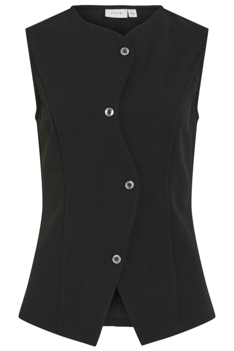 Vila zwarte dames gilet | Vooraanzicht