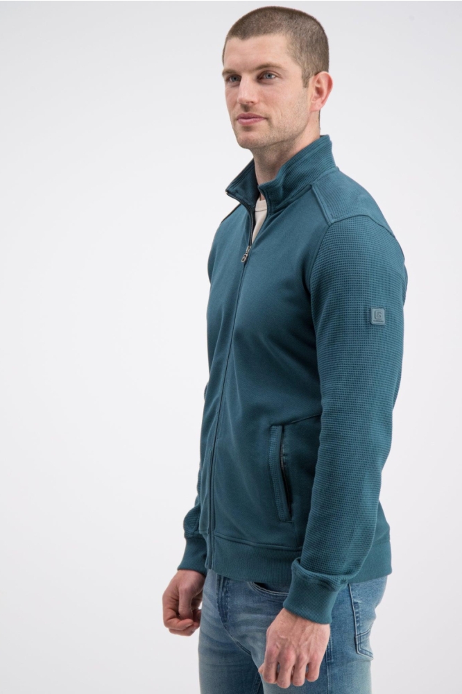 Gabbiano blauwe heren vest | Model zijaanzicht