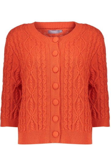 Geisha Vest GEBREID VEST MET GROTE KNOPEN 54020 29 Orange