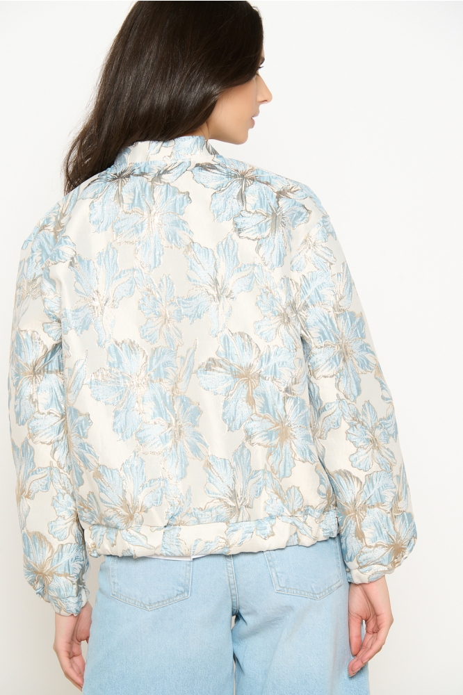 LolaLiza blauwe dames jas | Model achteraanzicht