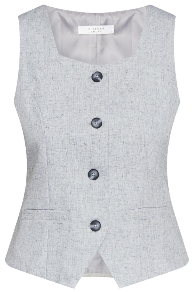 SisterS point grijze dames gilet | Vooraanzicht