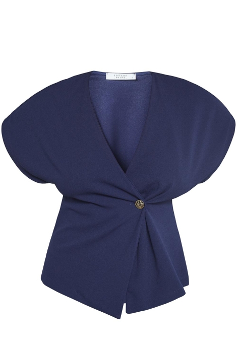 SisterS point blauwe dames blouse | Vooraanzicht