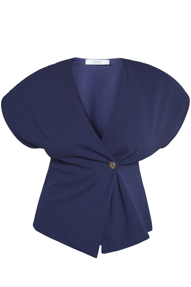 SisterS point blauwe dames blouse | Vooraanzicht