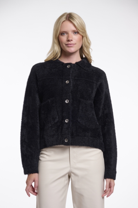 Rino & Pelle zwarte dames jas | Model vooraanzicht