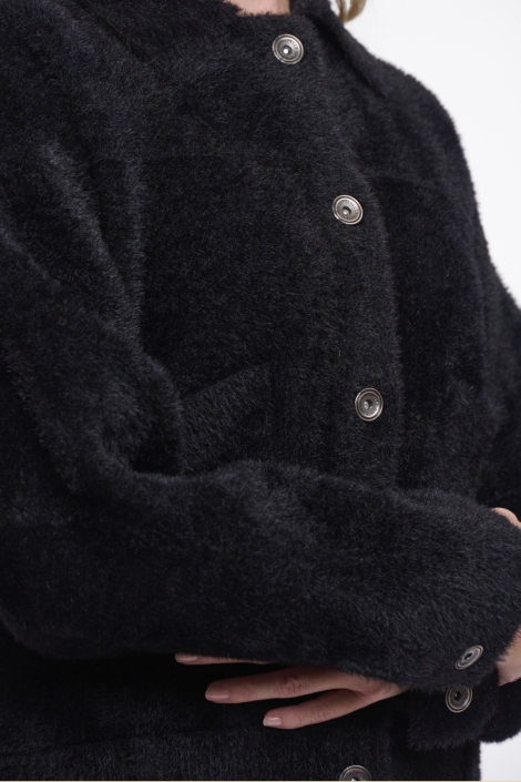 Rino & Pelle zwarte dames jas | Close up