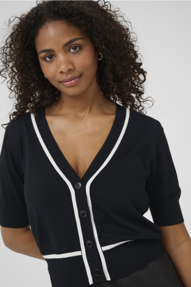 Kaffe zwarte dames vest | Close up