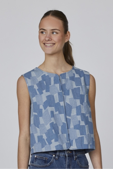 SisterS point Vest GIE VE1 17607 L. BLUE DENIM