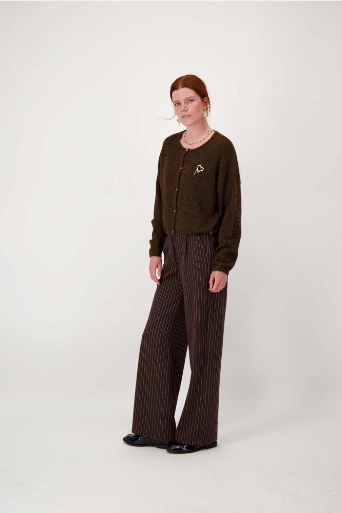 Zusss bruine dames vest | Model zijaanzicht