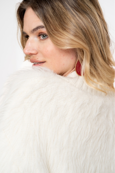 Geisha witte dames vest | Close up