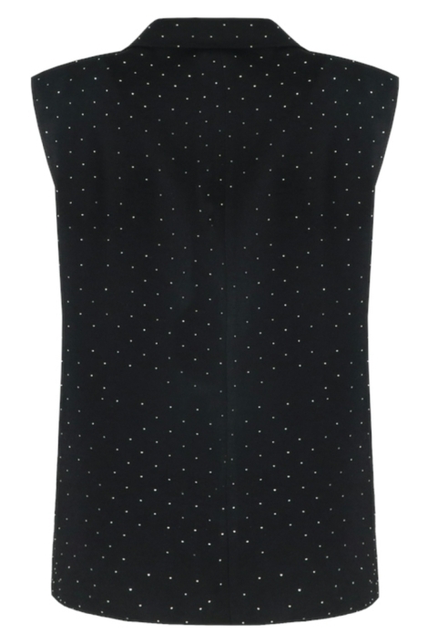 Fluresk zwarte dames gilet | Achteraanzicht