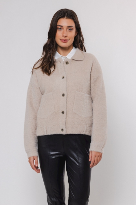 Rino & Pelle beige dames jas | Model vooraanzicht