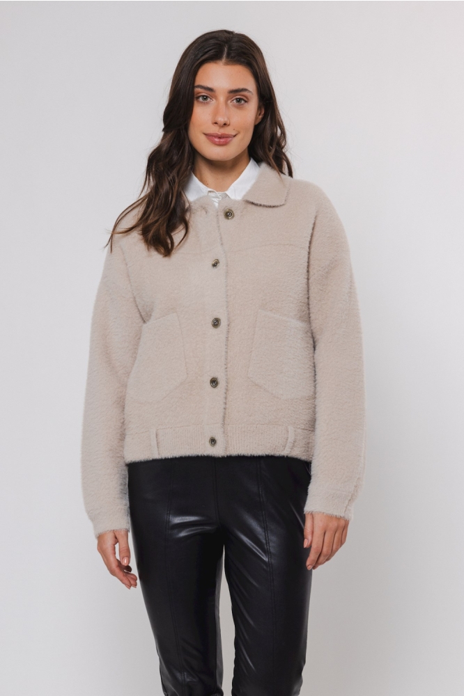 Rino & Pelle beige dames jas | Model vooraanzicht