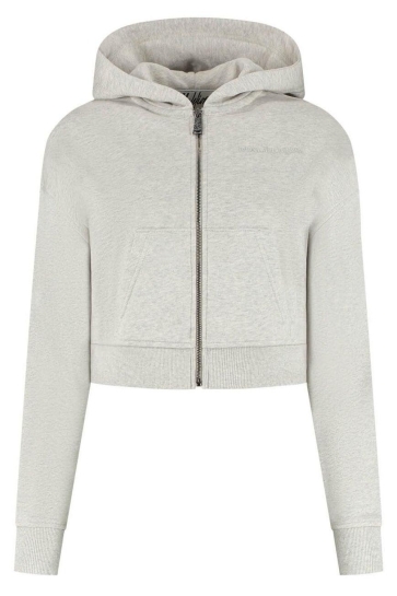 Malelions Vest CROPPED ZIP HOODIE MD1 AW25 25 GREY MELANGE