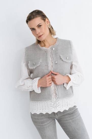 Maicazz Vest PLOWER VEST FA25 65 509 GREY MELANGE