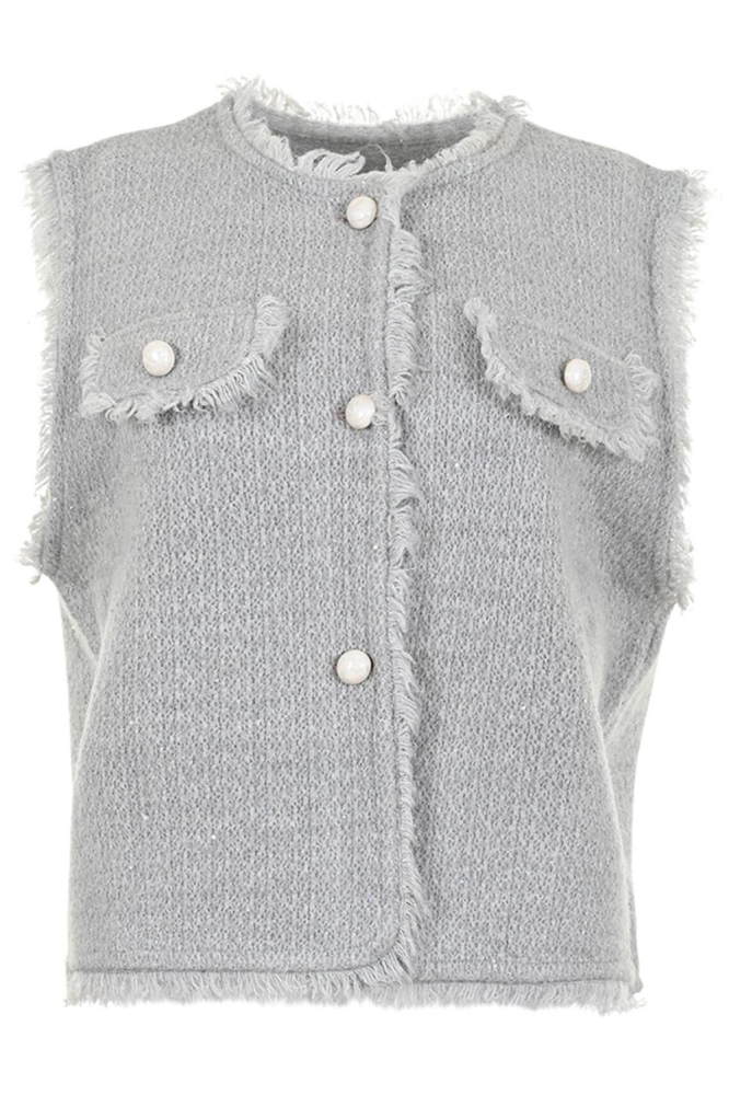 Maicazz grijze dames gilet | Vooraanzicht