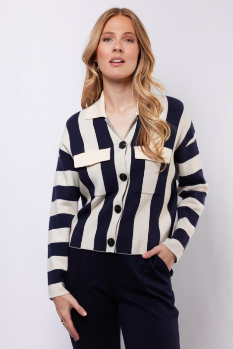 C&S The Label blauwe dames vest | Vooraanzicht