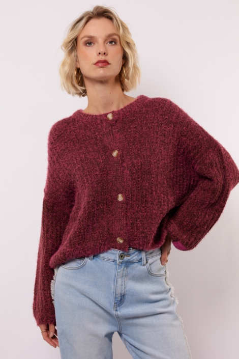 Fluresk roze dames vest | Model vooraanzicht