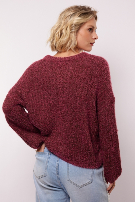 Fluresk roze dames vest | Model achteraanzicht
