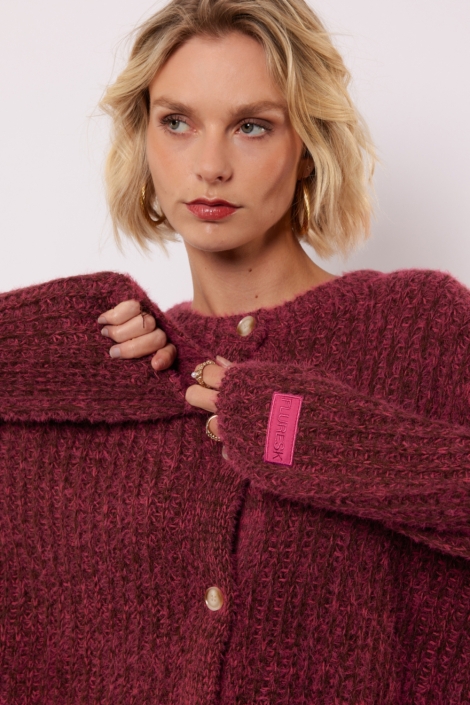 Fluresk roze dames vest | Close up