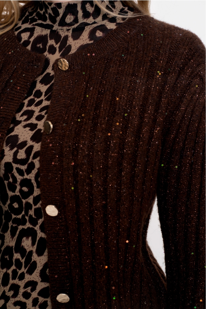 Geisha bruine dames vest | Close up