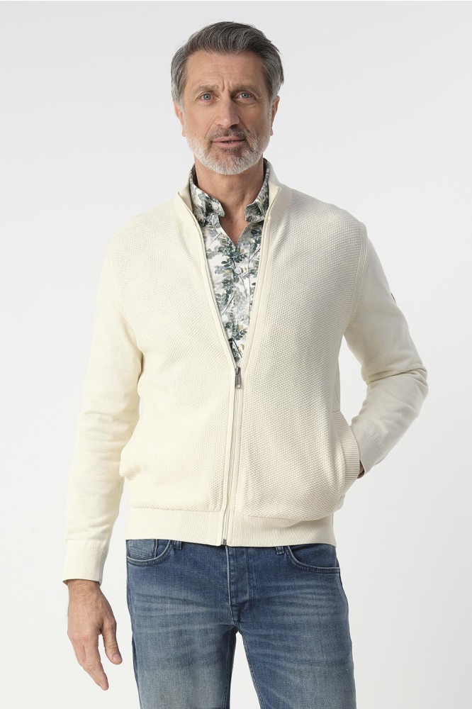 Campbell beige heren vest | Model vooraanzicht