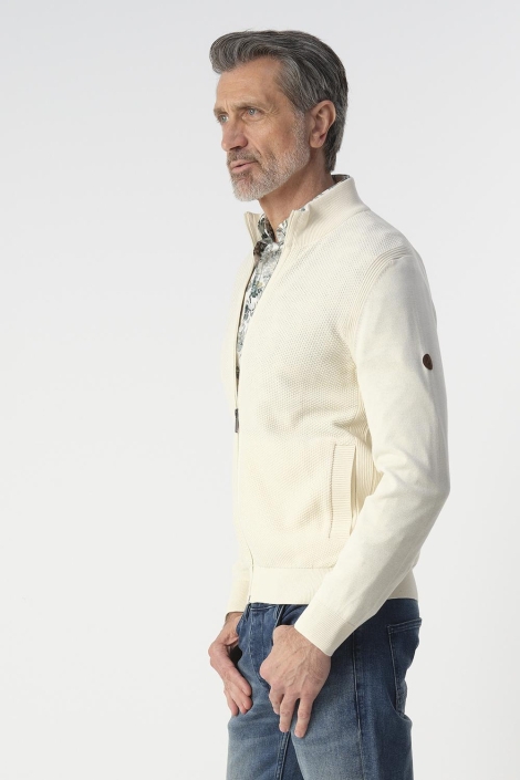 Campbell beige heren vest | Model zijaanzicht