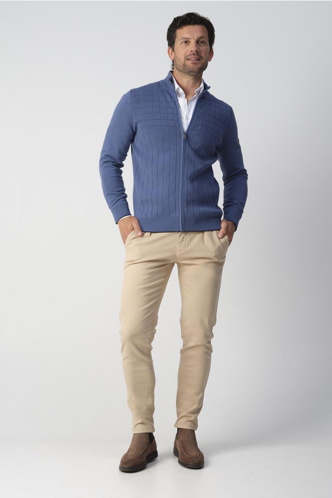 Campbell blauwe heren vest | Model